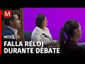 Candidatos molestos por falla en el reloj durante el primer debate presidencial