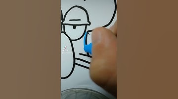 Drawing Squidward Glitch Effect with Posca markers 😍#shorts #viral #poscamarkers #drawing #art