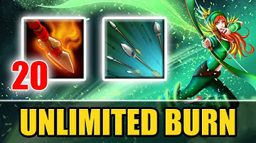 20 Stacks of Burning Spears + Max Attack Speed [Unreal Damage] Dota 2 Ability Draft