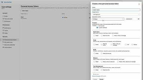 Getint.io configuration - generete Azure DevOps token