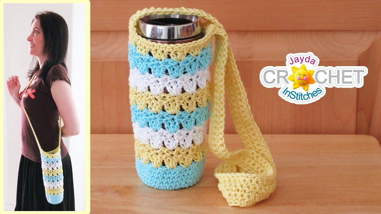 11 Easiest Crochet Water Bottle Holder Free Patterns! - Little