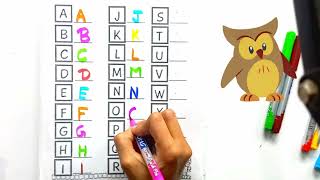 How to Draw and Paint A to Z Alphabet | How to fill a drawing? | easy drawing for kids