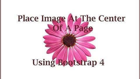 Place an image at the center of a page   Bootstrap 4