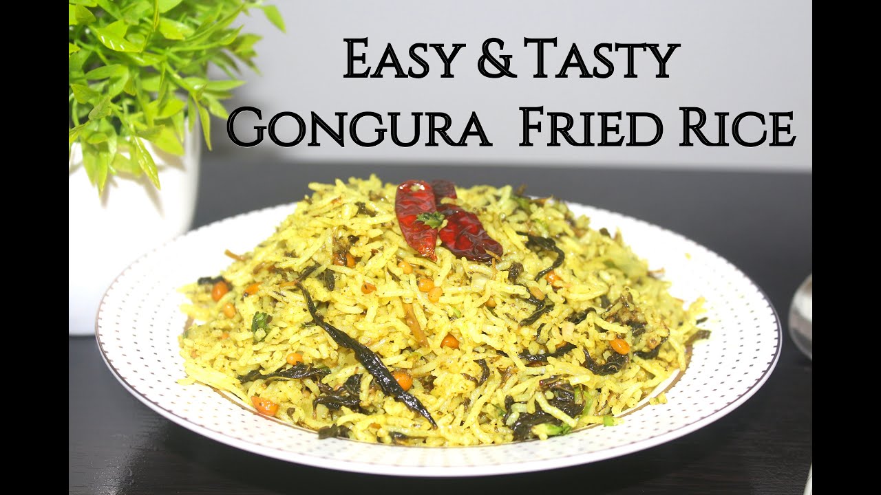Dongora Rice Guntur Special Gongura Fried Rice Recipe|| Sorrel Leaves Fried Rice ...