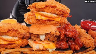 бургер и жареный цыпленок KFC Burgers🍔 Fried Chicken 🍗 French Fries 🍟 EATING ASMR MUKBANG