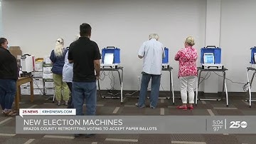 Local election officials demonstrating new 