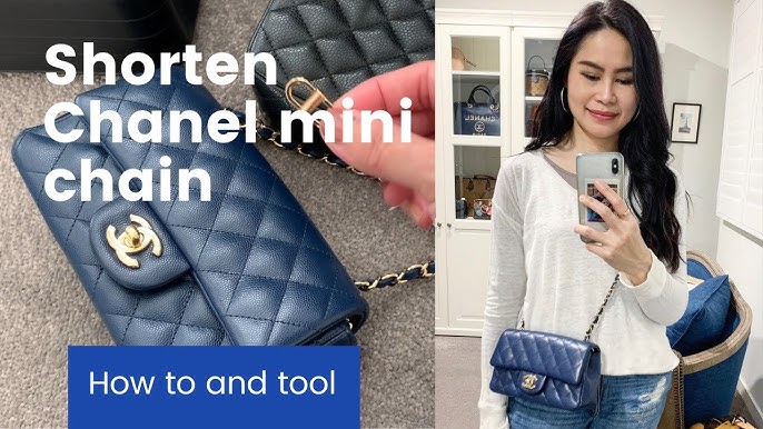 HOW TO SHORTEN CHANEL BAG CHAIN STRAP (on the shoulder, crossbody