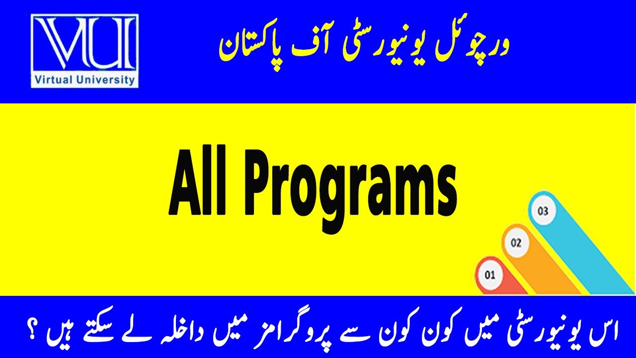 Programs Offered In Virtual University Admission 2025 Virtual Programs offered in virtual university admission 2025 virtual