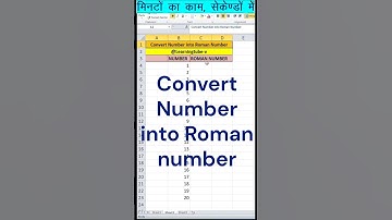 Number to roman number.... #excel #newexcel #exceltips #excelformula #exceltricks #exceltech #shorts