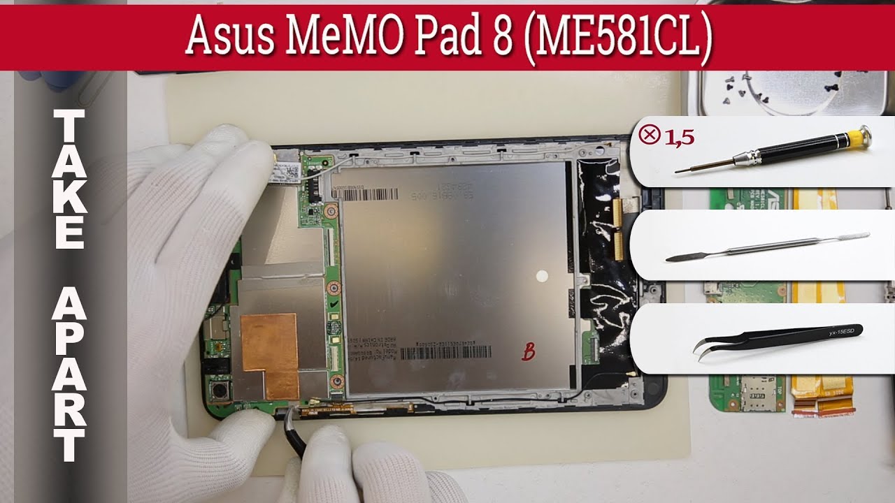 How to disassemble 📱 Asus MeMO Pad 8 ME581CL Take apart Tutorial