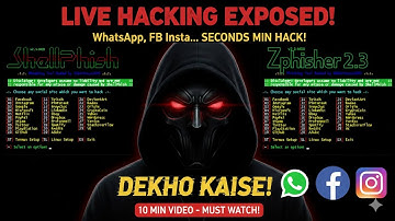 Zphisher Live | How to Hack WhatsApp Facebook Instagram Live Demo! Account Hack Hone Se Kaise Bachay