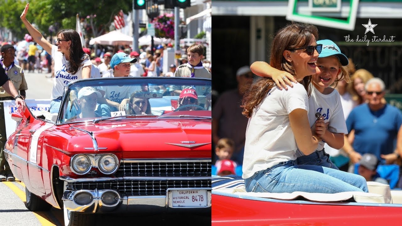 Jennifer Garner Shows Her Patriotism On 4th Of July Independence Day Parade With Son Samuel Affleck