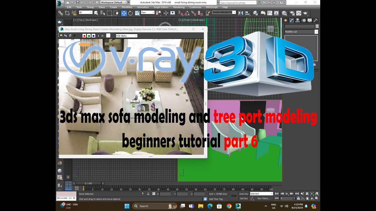 3ds max sofa modeling and tree port modeling beginners tutorial part 6 ...