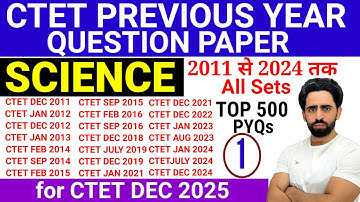 CTET Mock Test 2025 | Science Paper 2 | CTET Previous Year Question Paper |CTET Question Paper 2024