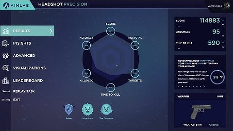 Aim Lab - Headshot Precision - New High Score 114K (Top Placement)