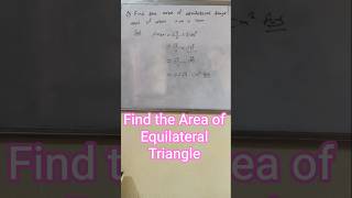 geometry problem #math #solution area of #equilateral #triangle