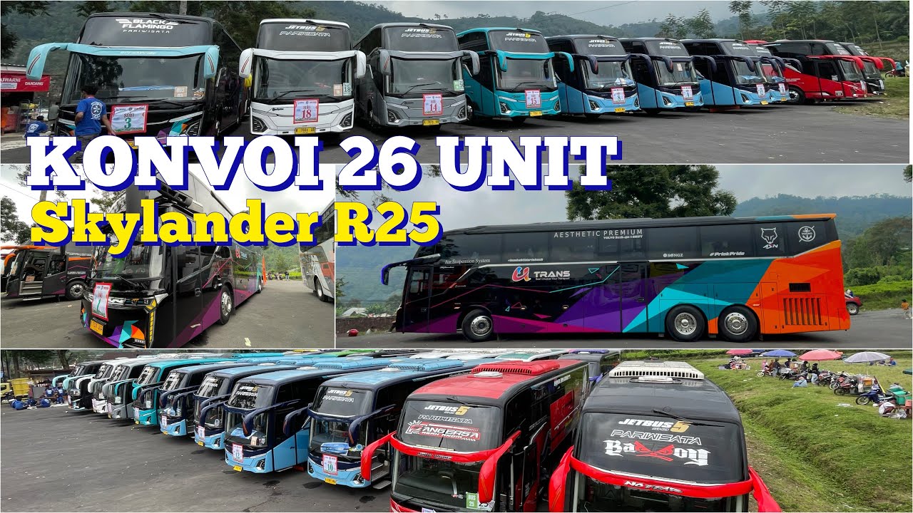 PERDANA R25 ‼️Konvoi 26 unit bus pariwisata - YouTube