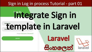 Integrate Sign In & Login Template into Project | Part 01 | Sinhala Laravel Tutorial