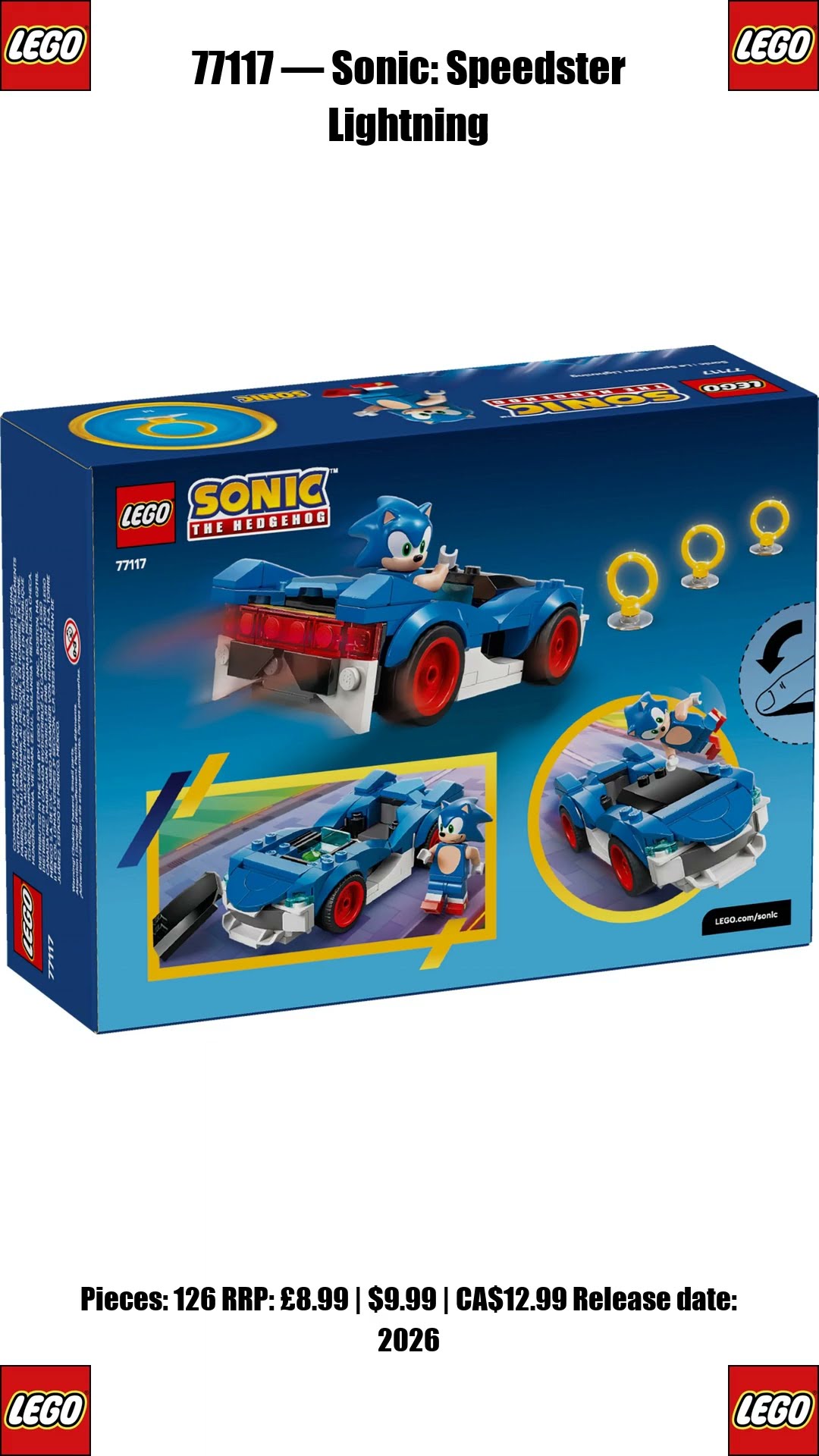 LEGO Sonic: Speedster Lightning (77117) | 126 Pieces #shorts - YouTube