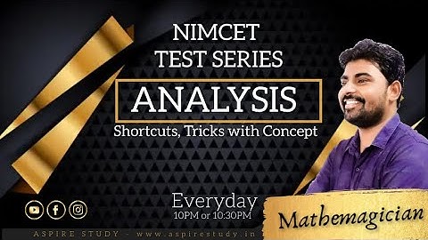 NIMCET Test Series Analysis by Best Way with Aspire Study Live Course Class - Manthan - 2