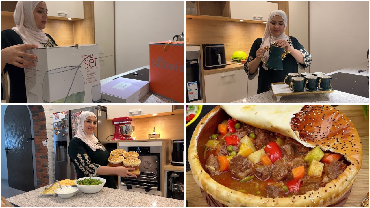 فخارة اللحم بطريقه تركيه عراقيه🤤 وتعجب الضيوف 😋 تعزيل سريع للمطبخ