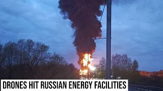 Ukrainian drones strike an Oil refinery in Russia's Smolensk region.