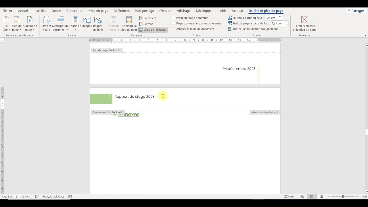 Mettre en page un rapport, un TFE ou un dossier de plusieurs pages