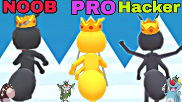 NOOB Pro Vs hacker / in Tiny Run 3D Gameplay / OGGY and Jack Android iOS