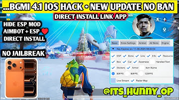 BGMI 4.1 IOS HACK - NEW UPDATE SAFE HACK MAIN I’D || ESP AIMBOT HIDE ESP FOR YOUTUBER AND STREAMER 
