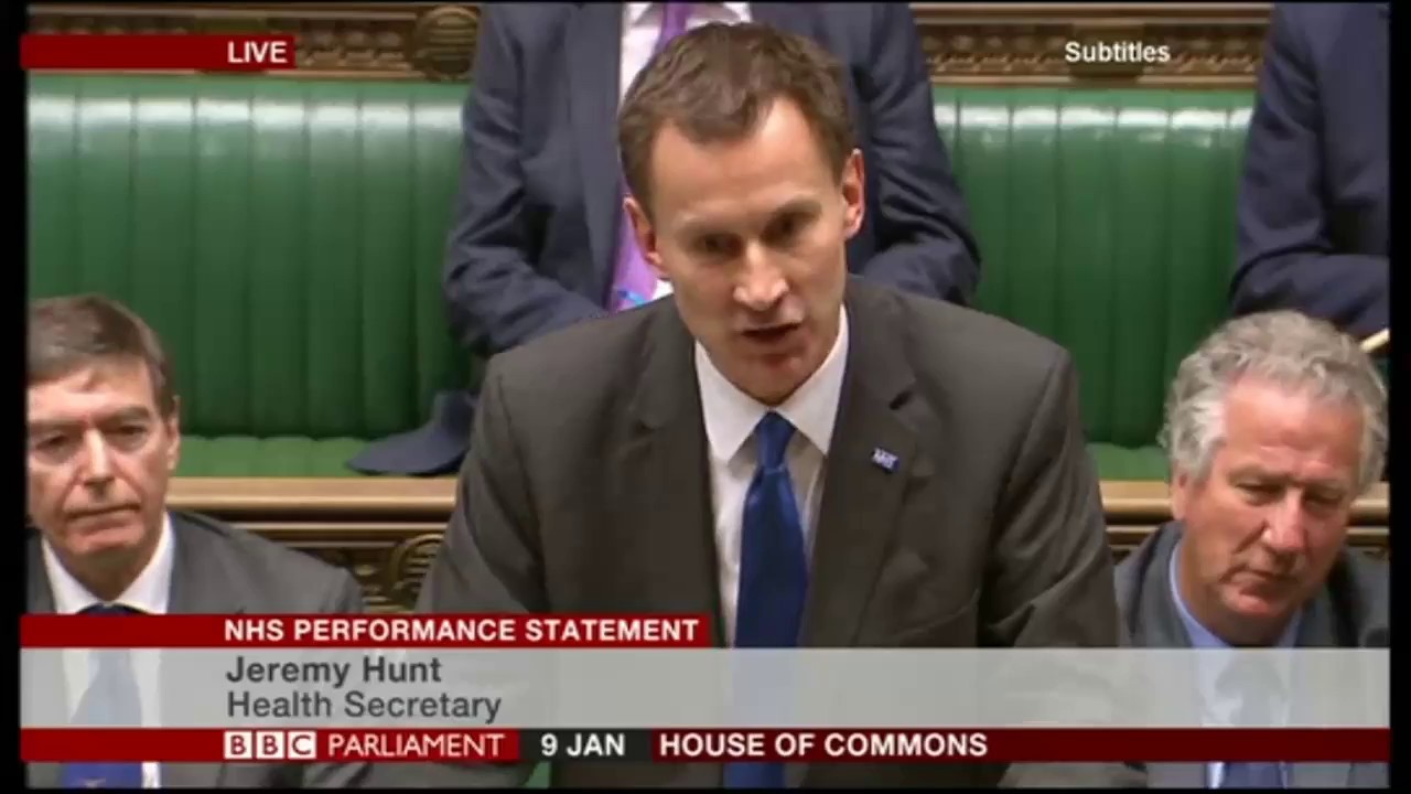 NHS Crisis debate: Jeremy Hunt answers urgent questions - YouTube