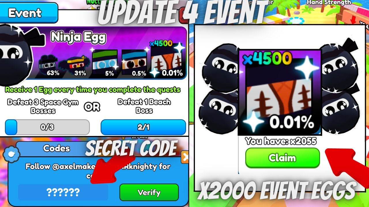 UPDATE 4 ARM WRESTLE SIMULATOR OPENING 2,000 EVENT EGGS KRAKEN PET + (NEW CODE)