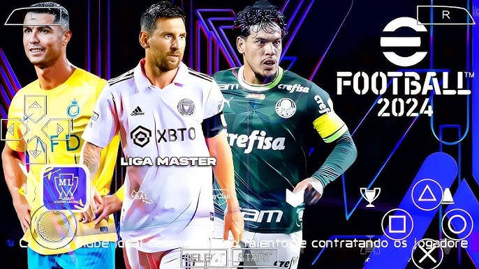 EFOOTBALL PES 2024 PPSSPP BRASILEIRÃO e EUROPEUS COPA LIBERTADORES NOVAS  TRANSFERÊNCIAS + KITS 23/24 