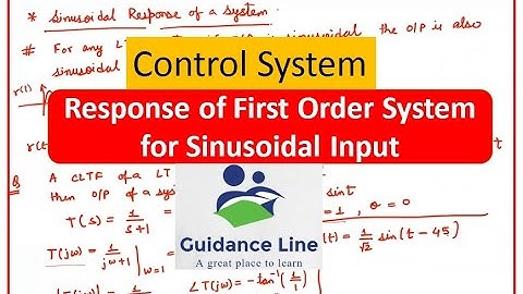 Sinusoidal Input Response of First Order System | hindi english explanation