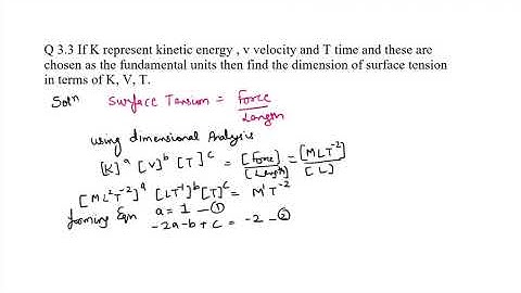 If  k.E, velocity & time are new fundamental then the dimension of surface tension in terms of K.E?