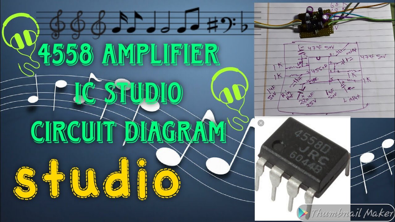 4558D amplifier ic studio circuit diagram. electronics verma - YouTube