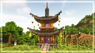 Minecraft: How to Build a Japanese Nether Portal Design  Tutorial