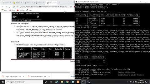 TUTORIAL MEMBUAT DATABASE DI MARIADB, METODE RETRIVE, GROUP,  FILTER, DAN PATTERN MATCHING.