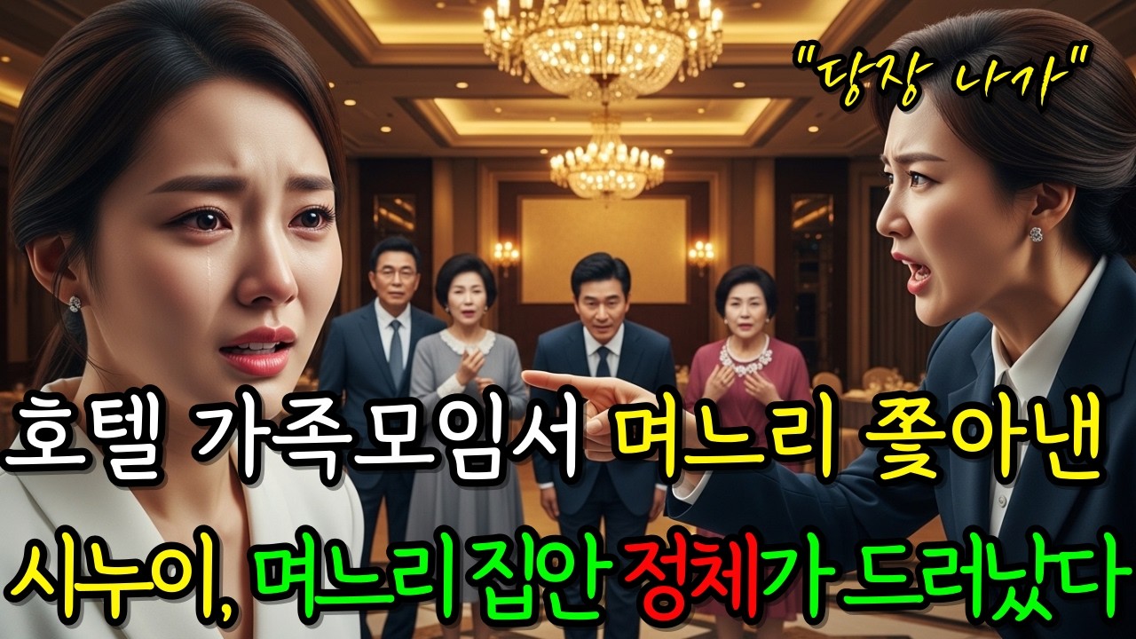 호텔 가족모임서 며느리 쫓아낸 시누이, 그날 밤 며느리 집안 정체가 밝혀졌다.