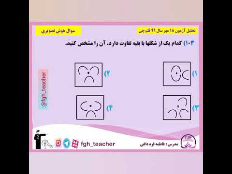 تحلیل سوال هوش تصویری آزمون ۱۸مهر قلمچی