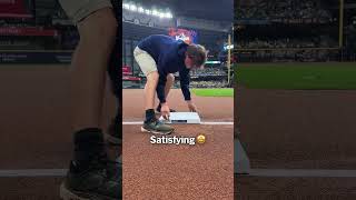 Satisfying look at getting the bases in for a World Series game! 💪