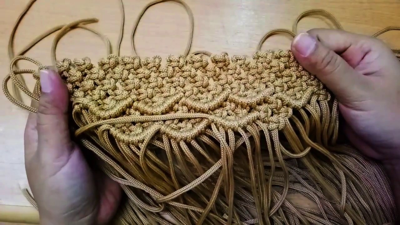  Tutorial  Membuat  Tas Macrame  Motif Sisik Ikan Part II 