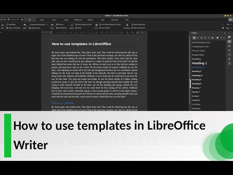 How to use templates in LibreOffice Writer