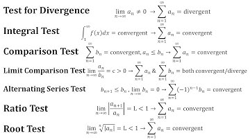 Review Question 5: Recap on Tests for Convergence or Divergence of Infinite Series