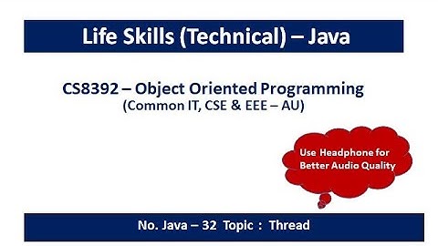 Java Thread | Multithreading | Life Cycle | new, ready, running, blocked, dead | CS8392 - OOP | 32