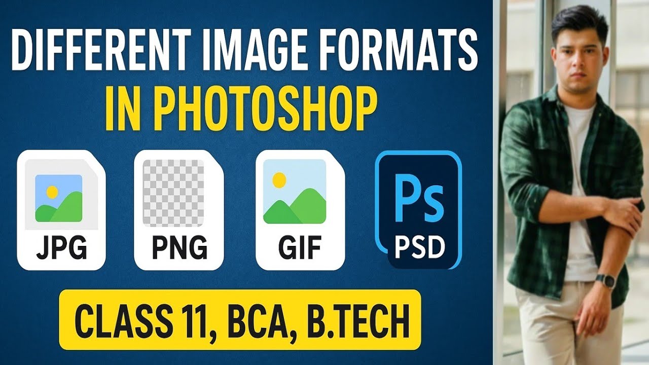 Different Image Formats in Photoshop | JPG, PNG, GIF, PSD, EPS Explained | Class 11, BCA, B.Tech