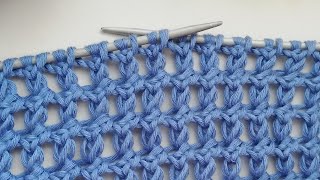 Explanation of summer two needle knitting pattern with mercerized yarn