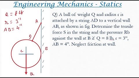 Engineering mechanics solved problem | Equilibrium of three forces in a plane | Statics problems 66