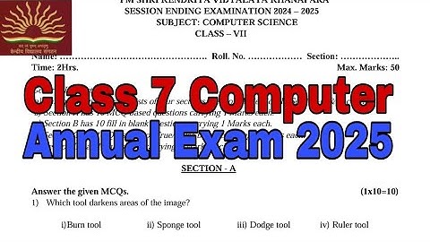 Class 7 Computer Annual Examination Question Paper 2025| #class7computer #samplepaper