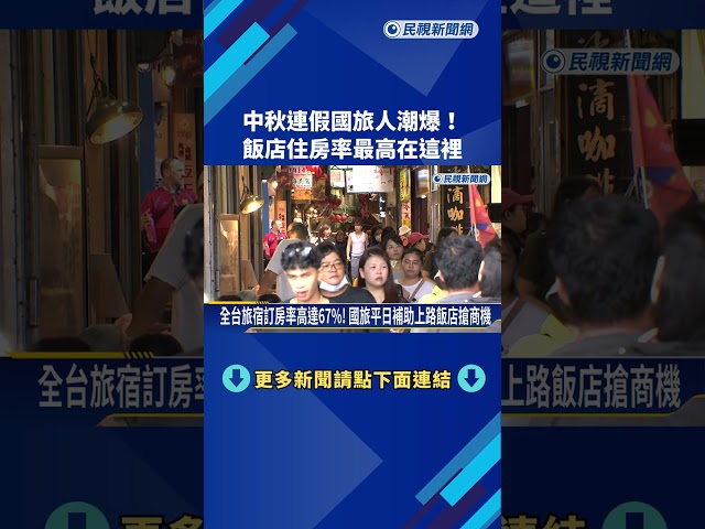 中秋連假國旅人潮爆! 飯店住房率最高在這裡－民視新聞