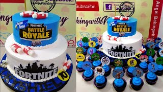 Fortnite cake design tutorial || boiled icing frosting || swak sa budget birthday cake package
